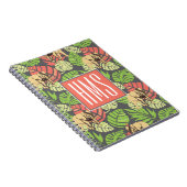 Carnet Monogramme exotique de feuille et d'éléphants | de (Côté Droit)
