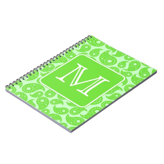 Carnet Monogramme fait sur commande. Modèle vert clair de (Côté gauche)