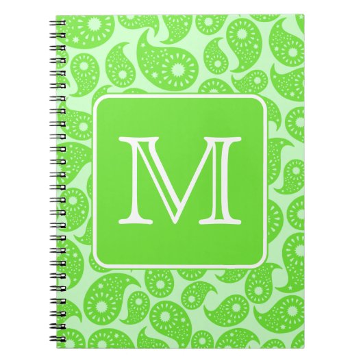 Carnet Monogramme fait sur commande. Modèle vert clair de (Devant)