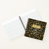 Carnet Monogramme Fancy Or Flourdissant Noir Luxe Plaque (Intérieur)