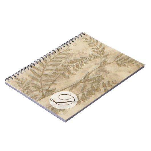 Carnet Monogramme | Feuillage doré I (Côté gauche)