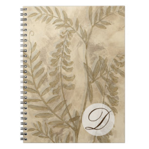 Carnet Monogramme   Feuillage doré I