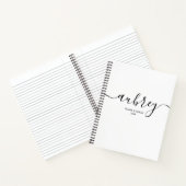 Carnet Monogramme fillette calligraphie Elegan Blanc (Intérieur)