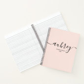 Carnet Monogramme fillette calligraphie Élégant rose (Intérieur)