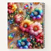 Carnet Monogramme Fleur Fleur de Floraison Arc-en-ciel Fé (Dos)