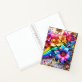 Carnet Monogramme Fleur Floral Arc-en-ciel Féminin (Intérieur)
