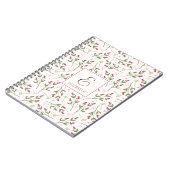 Carnet Monogramme Fleur sauvage rose et vert à longue tig (Côté gauche)