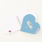 Carnet Monogramme Fleurs Blanches et Cygnes sur Fond Bleu (Intérieur)