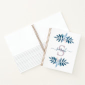 Carnet Monogramme floral aquarelle lilas (Intérieur)