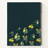 Carnet Monogramme Floral bleu marine moderne (Dos)