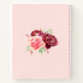 Carnet Monogramme floral Bourgogne Blush Nom personnalisé (Dos)