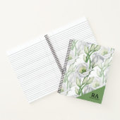 Carnet Monogramme floral de verdure personnalisé nom init (Intérieur)