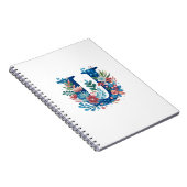 Carnet monogramme floral décoratif U (Côté Droit)