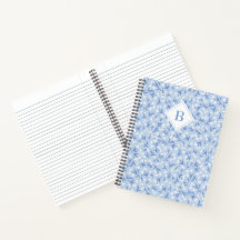 Monogramme floral Ditsy Daisy Périwinkle bleu
