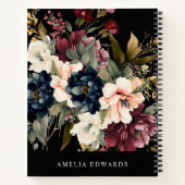 Carnet Monogramme floral élégant moderne personnalisé (Dos)