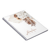 Carnet Monogramme Floral Herbe de Pampas Bohème Rustique (Côté Droit)