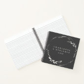 Carnet Monogramme floral noir et blanc sur mesure (Intérieur)