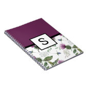 Carnet Monogramme floral pourpre (Côté Droit)