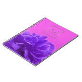 Carnet Monogramme floral pourpre et framboise (Côté gauche)