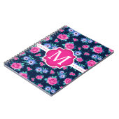 Carnet Monogramme floral rose de coutume de motif de (Côté gauche)