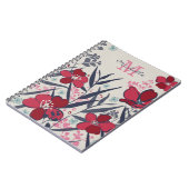 Carnet Monogramme floral rouge et rose chic (Côté gauche)