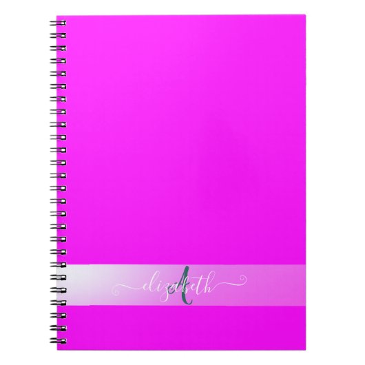 Carnet Monogramme Fluorescent Rose (Devant)