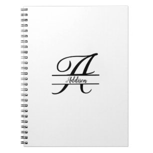 Carnet Monogramme fractionné A-Z noir et blanc