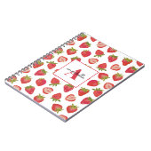 Carnet Monogramme fraise d'été personnalisée (Côté gauche)
