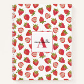 Carnet Monogramme fraise d'été personnalisée (Devant)