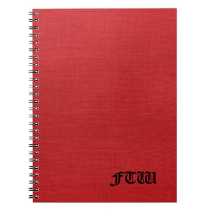 Carnet monogramme FTW sur Red Linen Texture Photo