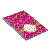 Carnet Monogramme Fuchsia and Gold Moroccan (Côté Droit)