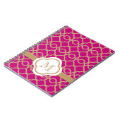 Carnet Monogramme Fuchsia and Gold Moroccan (Côté gauche)