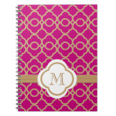 Carnet Monogramme Fuchsia and Gold Moroccan (Devant)