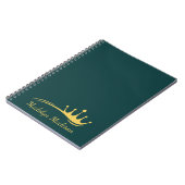 Carnet Monogramme Gable Vert Avec Couronne Moderne Minima (Côté gauche)