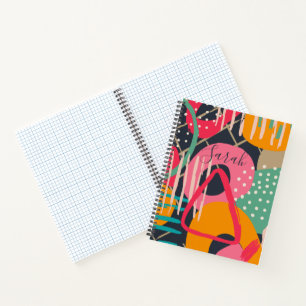 Carnet Monogramme géométrique coloré Abstrait Design