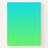 Carnet Monogramme Géométrique Cool | Dégradé Bleu & Vert (Dos)