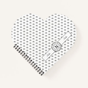 Carnet Monogramme géométrique éléphant noir et blanc