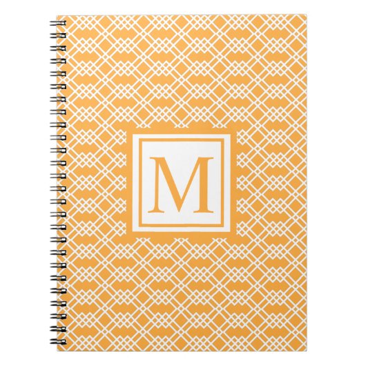 Carnet Monogramme géométrique en treillis moderne Mango S (Devant)