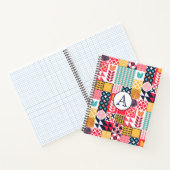 Carnet Monogramme géométrique rétro (Intérieur)