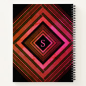 Carnet Monogramme géométrique rose rustique Carré moderne (Dos)