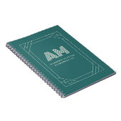 Carnet Monogramme géométrique sarcelle Alexandrite modern (Côté Droit)