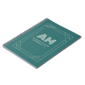 Carnet Monogramme géométrique sarcelle Alexandrite modern (Côté gauche)