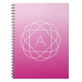 Carnet Monogramme géométrique semblable à une fleur | Omb (Devant)