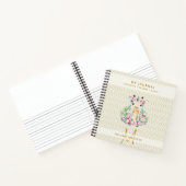 Carnet Monogramme GIRAFFE Boho Fleurs Jolie fille moderne (Intérieur)