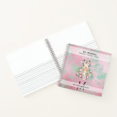 Carnet Monogramme GIRAFFE Boho Fleurs Jolie fille moderne (Intérieur)