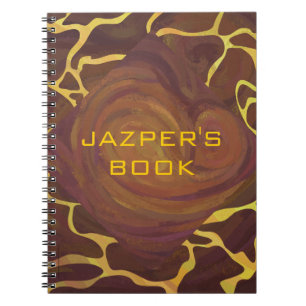 Carnet Monogramme Giraffe Brown, Impression Jaune