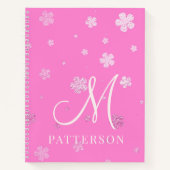 Carnet Monogramme Girl Faux Foil Floral Chic Nom moderne (Devant)