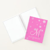Carnet Monogramme Girl Faux Foil Floral Chic Nom moderne (Intérieur)