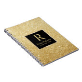 Carnet Monogramme Gold Initial Modern Faux Gold Parties s (Côté Droit)