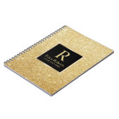 Carnet Monogramme Gold Initial Modern Faux Gold Parties s (Côté gauche)